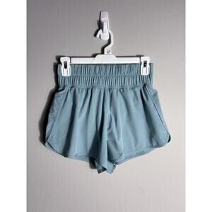 Yogalicious Women's High-Waisted Athletic Running Shorts Size XS Stone Blue